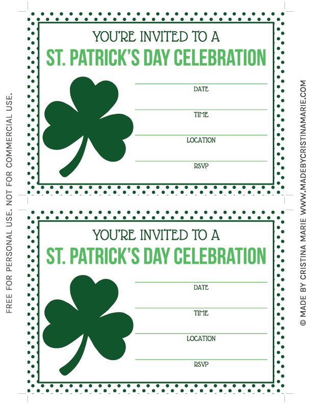Free Printable St Patrick S Day Invitation Template Printable Templates